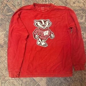 Vintage Wisconsin Buvkey  long sleeve ribbed shirt